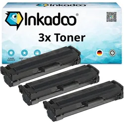 Inkadoo, Toner, Multipack kompatibel zu HP W1106A / 106A enthält 3x Toner schwarz