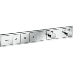 hansgrohe, Duscharmatur + Badewannenarmatur, HG Fertigmontageset RAINSELECT f UP-Thermostat 4 Verbraucher chrom
