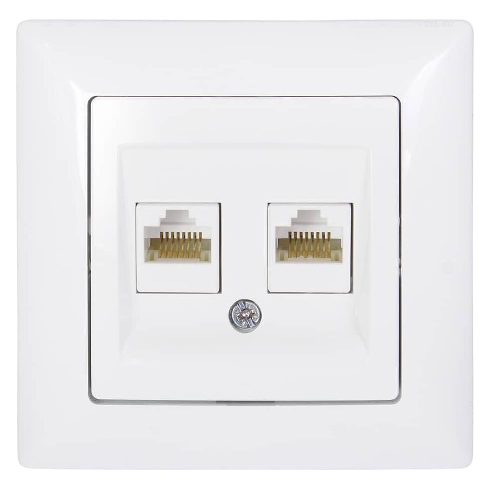 Gunsan Visage Datenbuchse 2-fach CAT5e Internet Netzwerk Weiss (31794180)