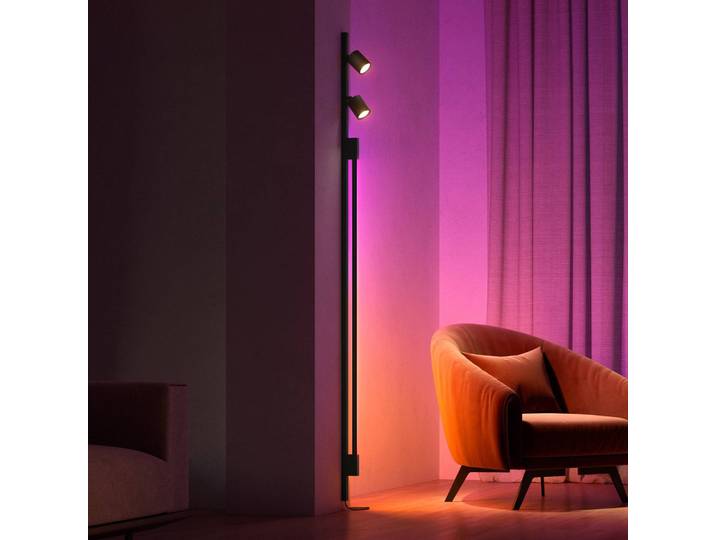 Philips Hue Perifo 2x Spots, Gradient Tube schwarz Perifo, dimmbar, schwarz, für Arbeitszimmer / Büro, Metall, Modern