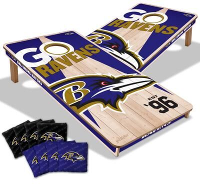 Skip's Garage Baltimore Ravens NFL 2x4 Cornhole Board Set