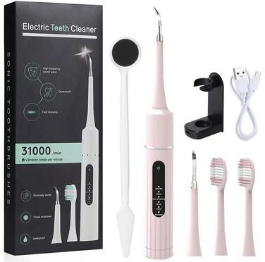 Uplift Essentials Sonic Electric Toothbrush Portable Dental Cleaner And Calculus Removal Tool pink