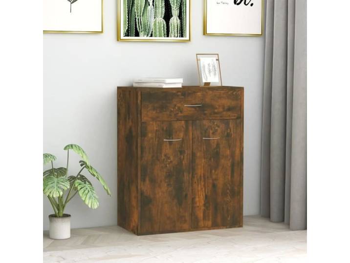 815375 Buffet Chêne fumé 60x30x75 cm Bois d'ingénierie