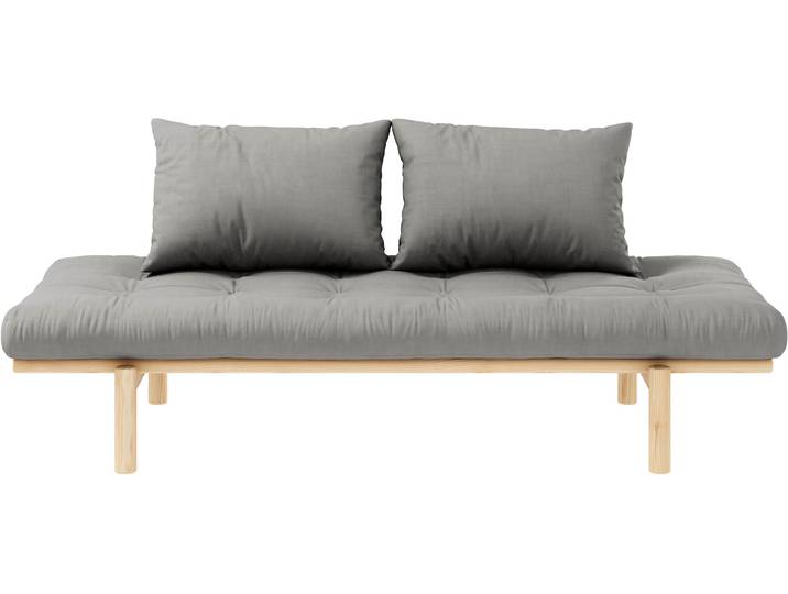 Daybett KARUP DESIGN Pace , grau, B:200cm H:37cm L:200cm, Daybetten, Daybett, aus massiven Kiefernholz, inkl. Futonmatratze