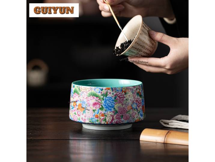 1000ml Émail coloré Jianshui, Bol de lavage pour pinceaux d'écriture, Réservoir de lavage pour résidus de thé, Ornement Chaxi