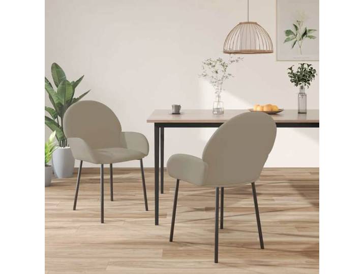 Meilleure MEUBLE Chaises à manger lot de 2 Gris clair Velours&01_3598