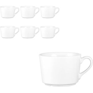 Esmeyer Kaffeetassen Heike 433-236, 200ml, Porzellan, weiß, 6 Stück