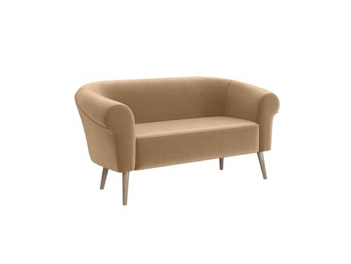 MEBLINI Mini Sofa 2-Sitzer für Wohnzimmer - Mini Lounge für Zwei Personen - Küchensofa - Sofa Klein - Emilia - 2 - Beige Samt