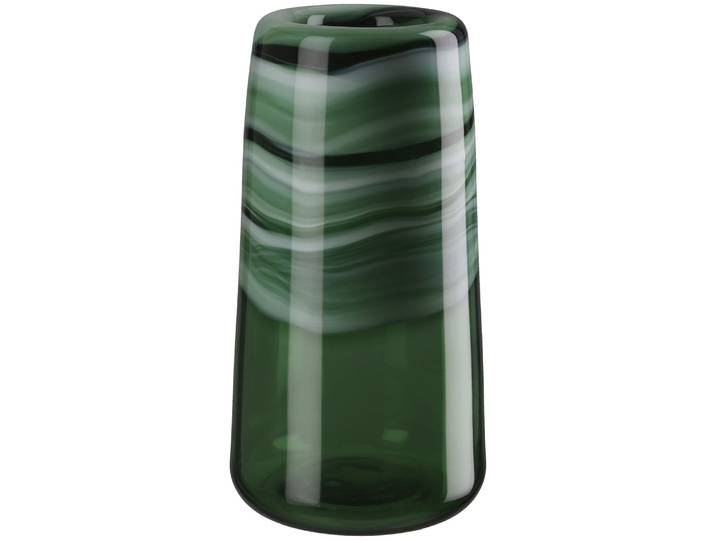 Tischvase GILDE Verde , grün, B:18cm H:34cm T:18cm, Glas, Vasen, Tischvase, handgearbeitet, mundgeblasen, wasserdicht