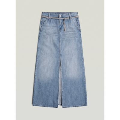 Jeanskleid G-STAR "Baggy Maxi Rock", Damen, Gr. 26, Normalgrößen, vintage platinum blau, Obermaterial: 100% Baumwolle, Kleider