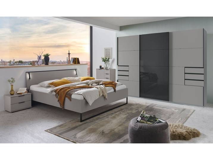 Nachtkommode Tilburg 52 x 40 x 38cm 2er Set Grau/Saharagrau