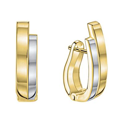 Paar Creolen VIVANCE "375/- Gelbgold bicolor glanz", bunt (mehrfarbig), Ohrringe, Damen, one-size, Gold