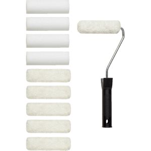 Böttcher-AG Farbroller Schaumstoff und Mikrofaser, 10cm, für Lack & Wandfarbe, mit 6 Farbwalzen und 4 Lackwalzen