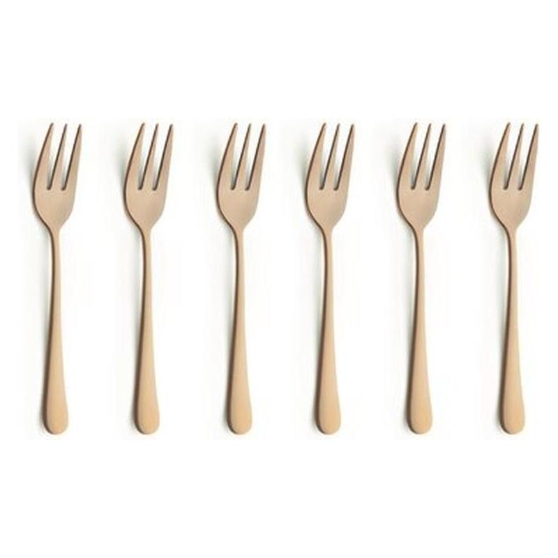 Amefa AUSTIN Kuchengabel Set 6-teilig PVD gold, satiniert (6 Stk., Besteck Set) (1410AUTR06AN6)