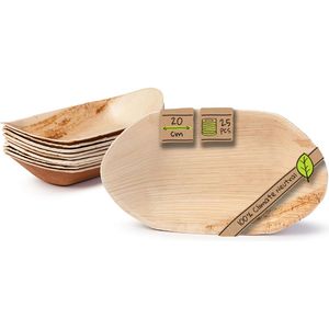 Biozoyg Fingerfoodschalen DCA05530, Palmblatt, Schiffchen, 20 x 4 x 11cm, 25 Stück