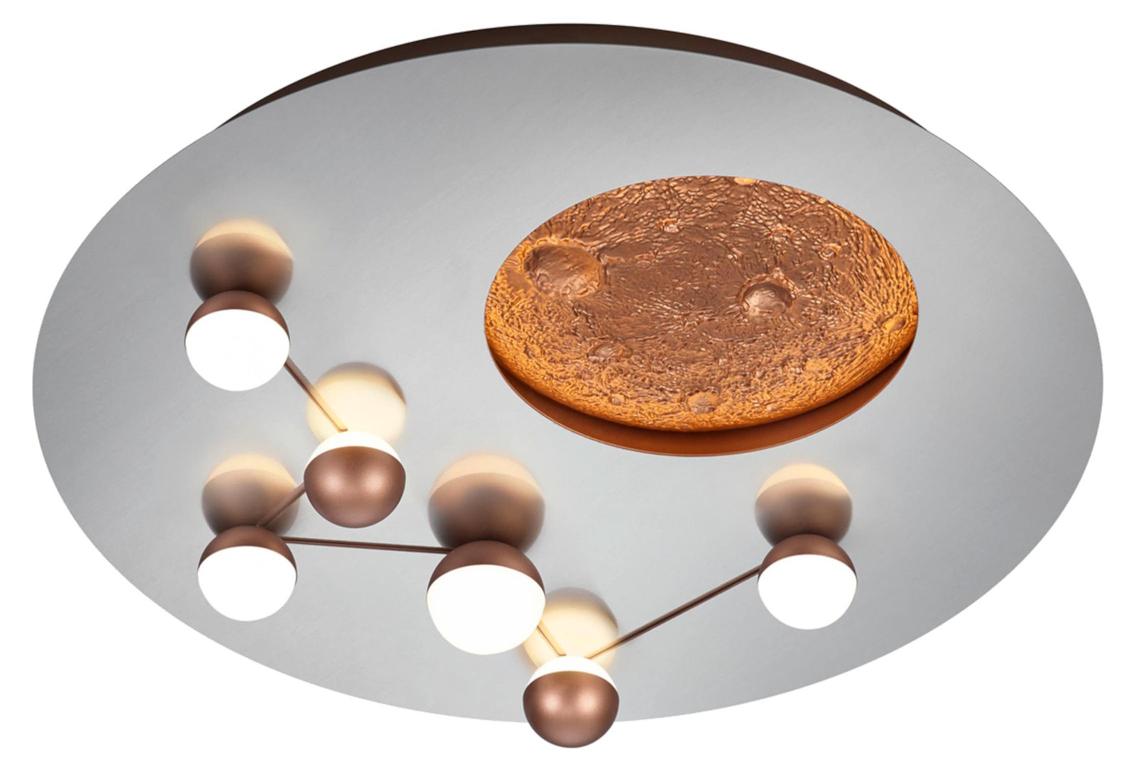 Trio Leuchten Design plafondlamp Zodiac grijs/zilver met LED
