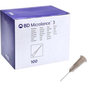 BD Kanülen Microlance 3, 100 Stück, 27G x 0,5 Zoll, grau, sterile Injektionskanüle