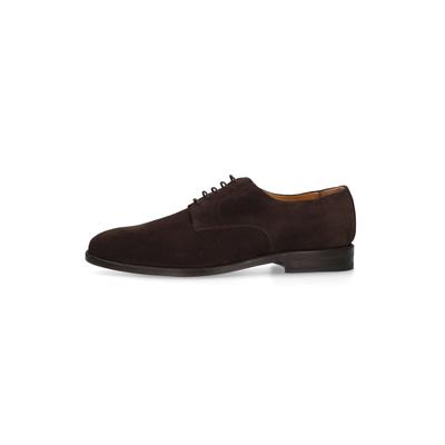 Schnürschuh HENRY STEVENS "Marshall PD", Herren, Gr. 44, braun (schwarz braun), Kalbsvelours, Schuhe Schnürschuh