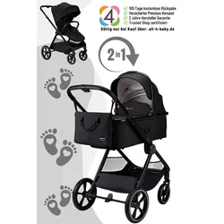 Moon Aura Kombikinderwagen, Farbe/Dessin: Onyx/Melange