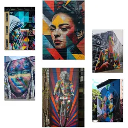 POSTER Set Mit 6 Graffiti Bunte Straßenkunst Frida Einstein Teresa Jackson A3 & A4 Rahmenlos