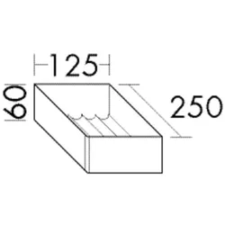 Burgbad große Box mit Rillen 60x125x250, ACBW013 ACBW013