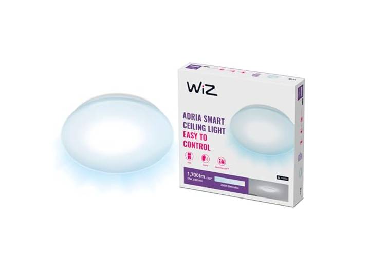 WiZ Plafonnier connecté Wi-Fi Adria à intensité variable\, Blanc froid\, 12W\, fonctionne avec Alexa\, Google Assistant et Apple HomeKit