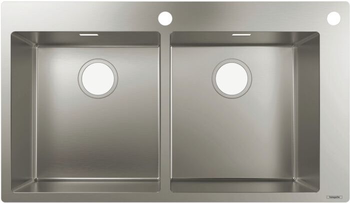 Hansgrohe S712-F765 Einbauspüle 43311800 edelstahl, 370x370mm, 2 Hauptbecken