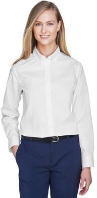 CORE365 78193 Women's Operate Twill Shirt in White size Large   Cotton/Polyester Blend
