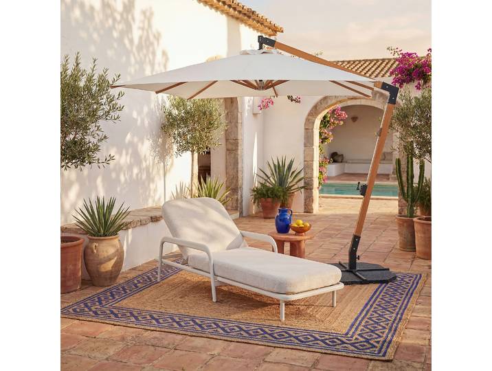 HABITAT - Bain de soleil en tissu texturé déperlant et aluminium blanc cassé - Crème - Nazare