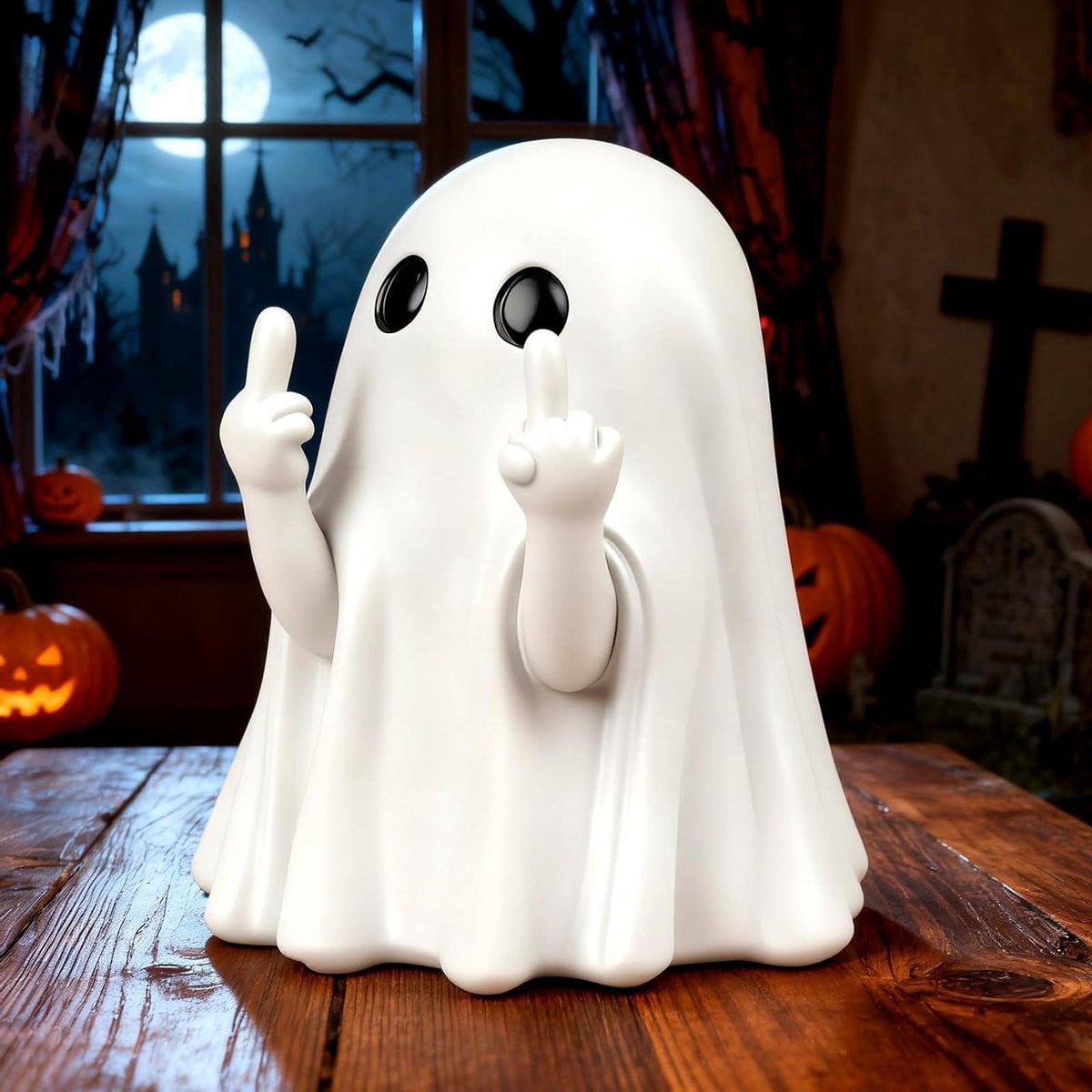Wit Spookbeeldje van Hars voor Halloween Decoratie - 10 mm