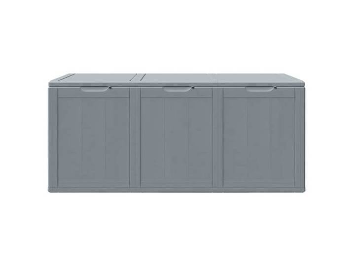 Mobilier de balcon Gris - Boîte de rangement de jardin - 270 L Gris PP aspect bois - montage facile_01_8