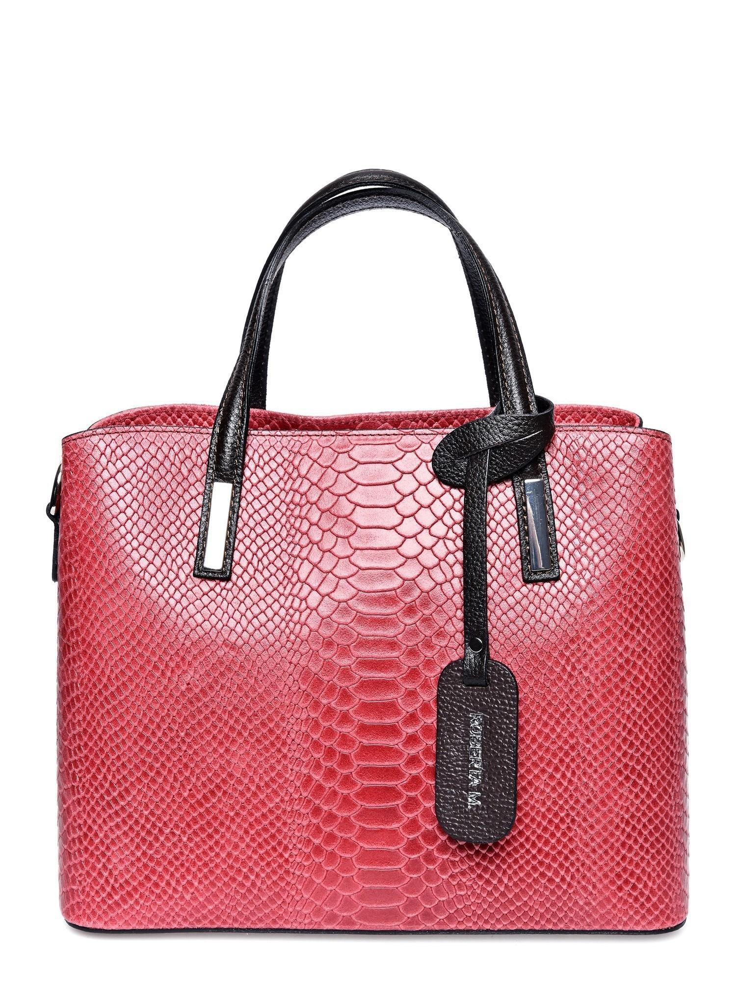 Roberta M Rot Rindsledertasche