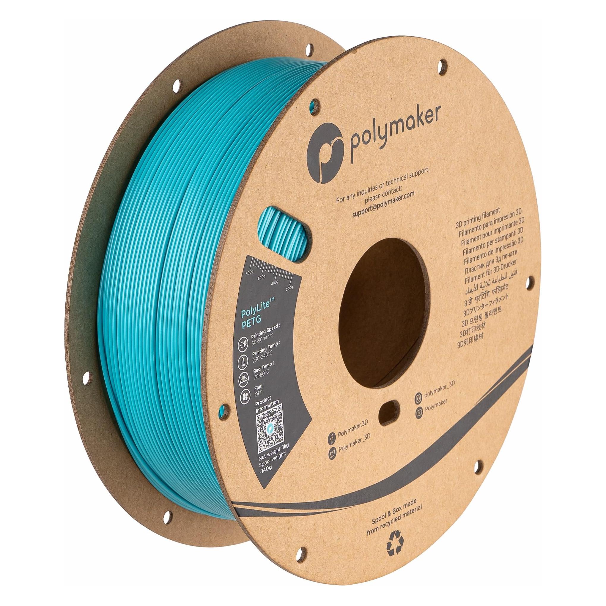 Polymaker PolyLite PETG V2 - Teal - 1.75mm (PETG, 1000 g, 1.75 mm) (PB01010)