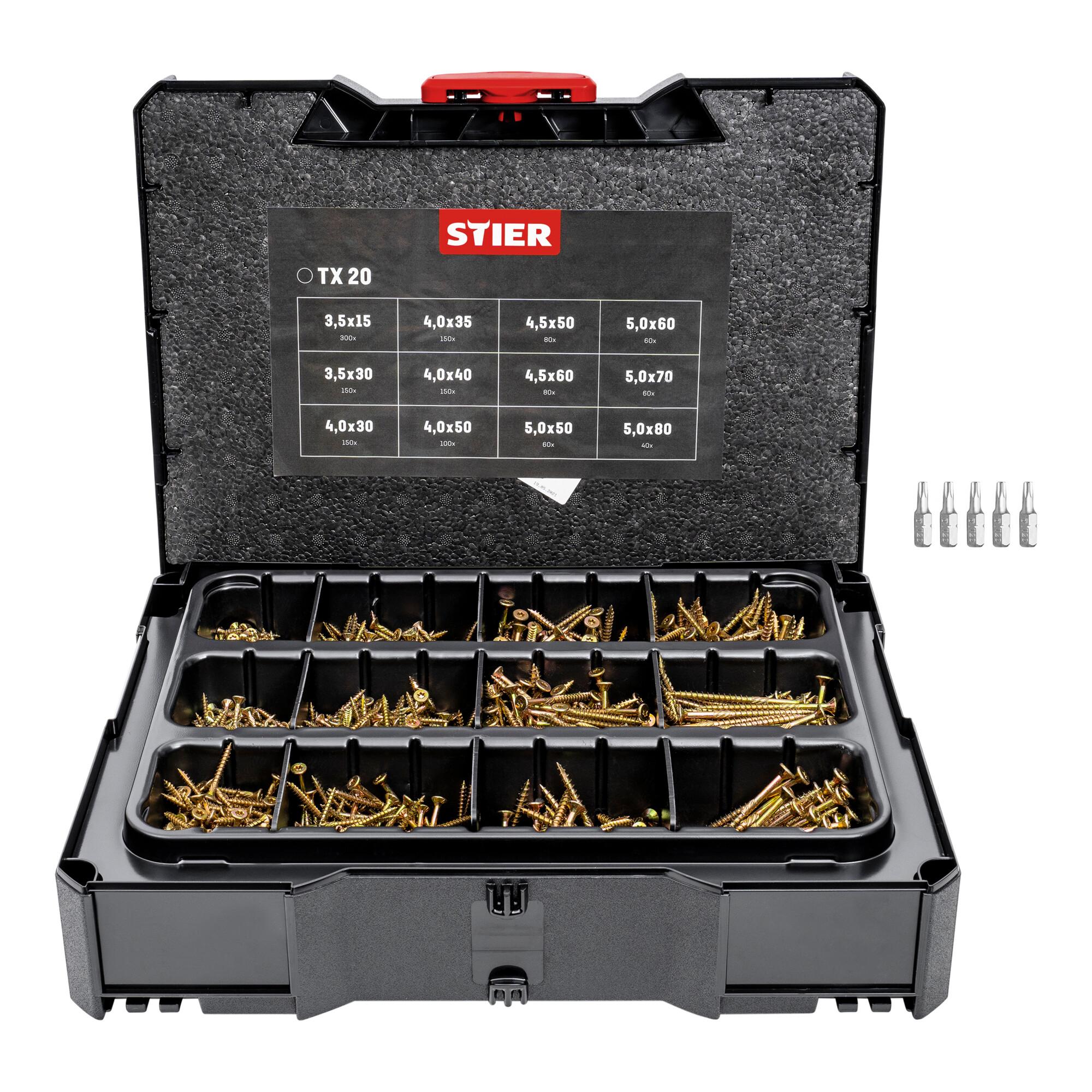 STIER Spanplattenschrauben-Systainer I T-LOC mit 1.380 Schrauben (905732)