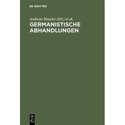 Germanistische Abhandlungen, Gebundene Ausgabe von , De Gruyter Mouton, 978-3-11-115397-1