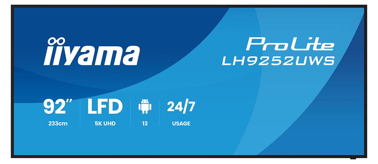 iiyama LH9252UWS-B1AG, Kiosk-Design, 2,34 m (92"), LCD, 5120 x 2160 Pixel, WLAN, 24/7