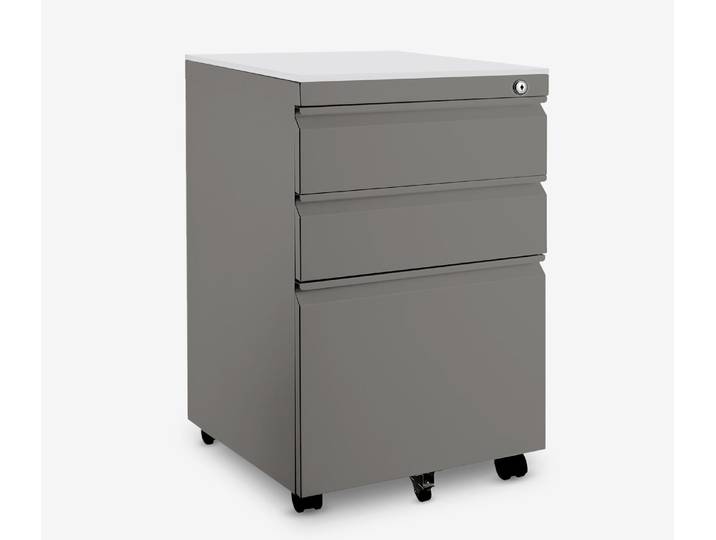 Metall Rollcontainer Grau Lichtgrau