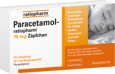 ratiopharm GmbH PARACETAMOL-ratiopharm 75 mg Zäpfchen 10 St 09263913