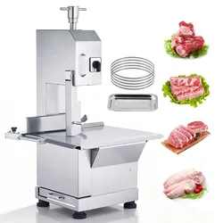 VEVOR Kommerzielle Fleischknochen Sägemaschine 2200 W, 1000 kg/h Knochenschneidemaschine Gefrorene Fleisch Knochen Schneidemaschine, 0-180 mm Einstellbare Dicke Knochensäge 470 x 530 mm Arbeitstisch