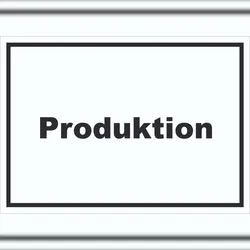 HB-Druck Produktion Schild mit Text Herstellung Fertigung waagerecht A4 (210x297mm)