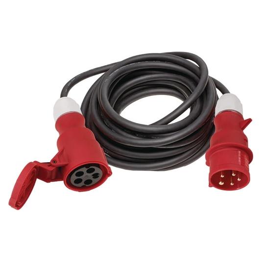 Weingartner CEE-Verlängerung m.Phasenwendestecker 32 A 400 V 25m H07RN-F 5x4mm² schwarz IP44 (25 m, CEE 32/5) (04131)