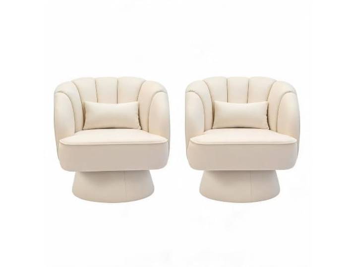 GarveeHome Barhocker 2er-Set Samt Drehbar 360° Holzrahmen Beige Weiche Polsterung, 360° drehbar, Abgerundete Rückenlehne, Komfortabel, Schlafzimmer