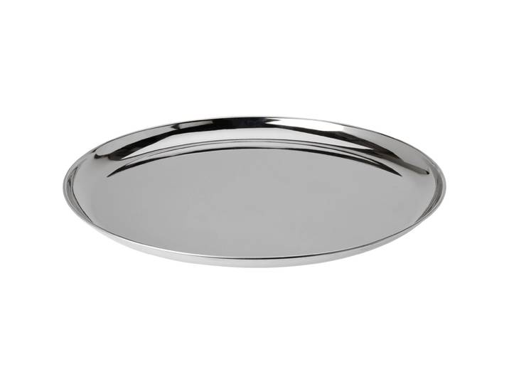 Serviertablett & Dekotablett aus Metall, 39 cm, silber