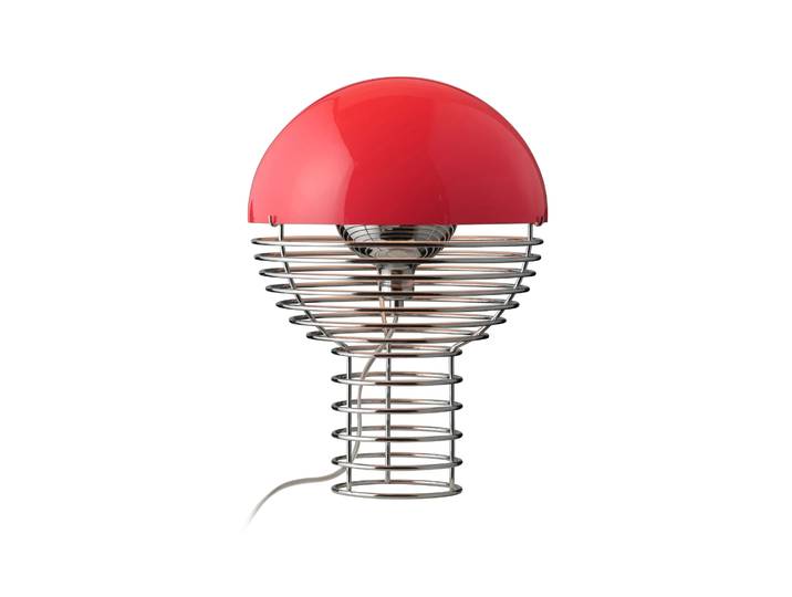 Verpan Wire Tischleuchte Ø30cm Chrome-red