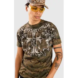 Affliction Jump T-Shirt green camo w / lava wash Gr. S