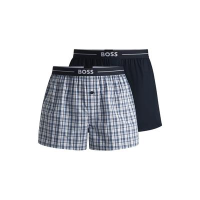 Webboxer BOSS "2P", Herren, Gr. L, blau (dunkelblau), Obermaterial: 100% Baumwolle, Unterhosen