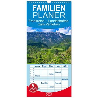Familienplaner 2027 - Frankreich – Landschaften zum Verlieben mit 5 Spalten (Wandkalender, 21 x 45 cm) CALVENDO