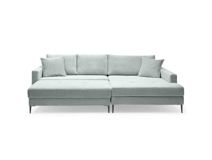 Trendstore Hilary Ecksofa in Cord mit Megahocker - Cord Zoom sag