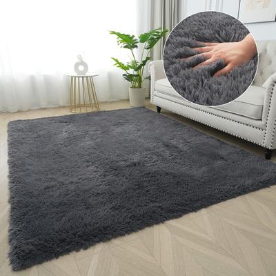 Hochflor-Teppich OTTO HOME "Leava, besonders weich und kuschelig, leichter Glanz", grau, B:90cm H:37mm L:160cm, Kunstfaser, Teppiche, uni, Mikrofaser Teppiche, Plüsch, Wohnzimmer, Schlafzimmer, Esszimmer