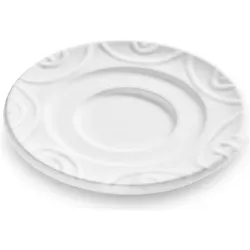 Gmundner Keramik Weissgeflammt Unterteller Espresso (Ø 11cm), Untertasse, Weiss